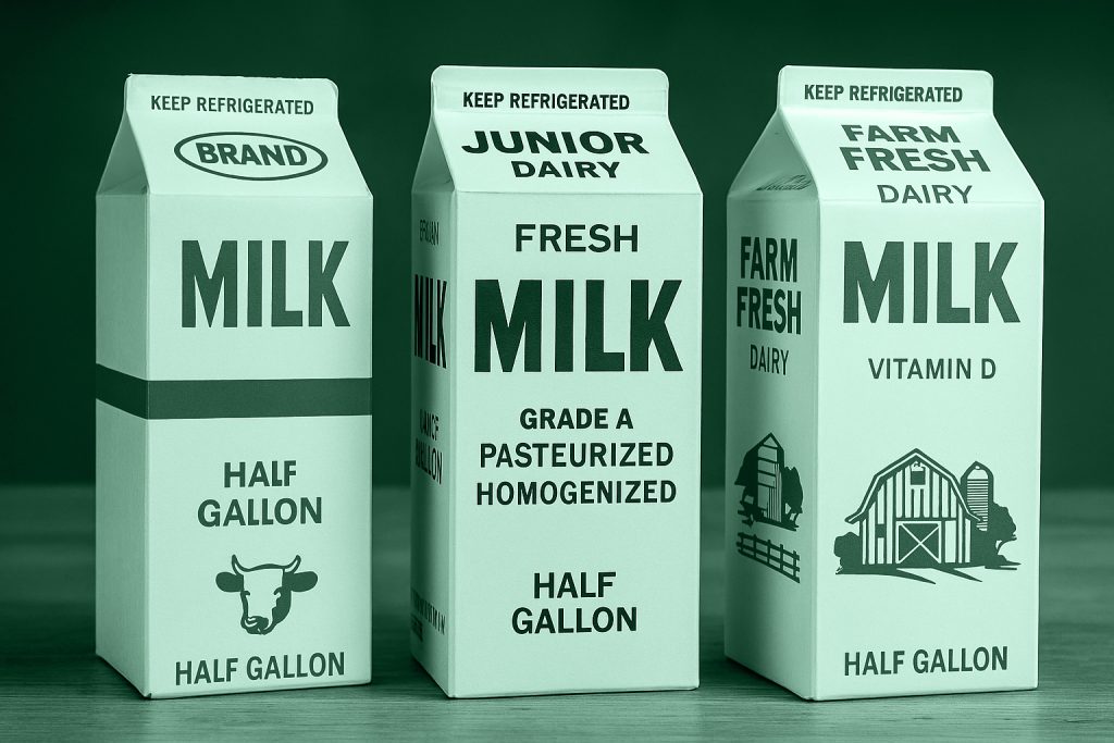 Busta di latte che simboleggiano i cartoni del latte sui quali venivano stampate foto di bambini scomparsi negli USA degli anni '80.