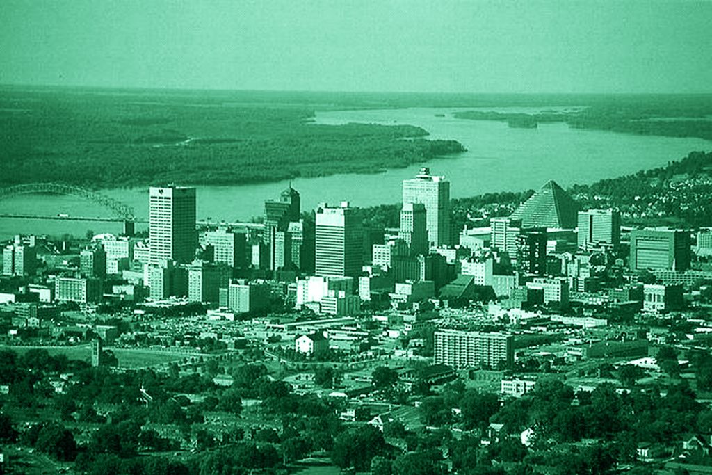 Skyline di Memphis, la prima delle città più pericolose negli USA nella prima metà del 2025.