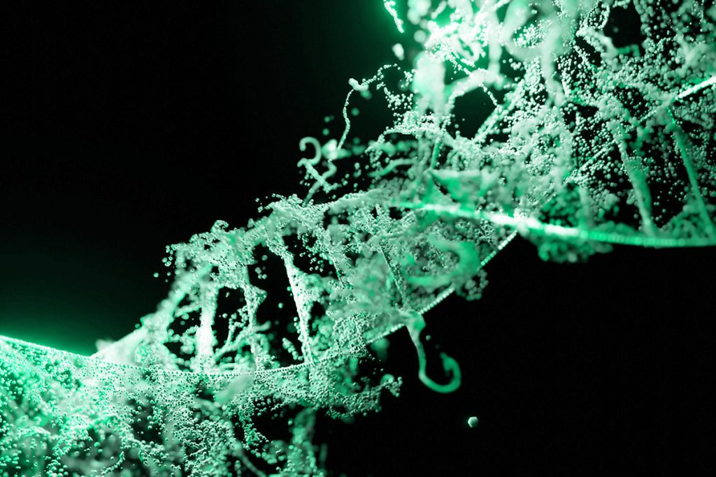 Filamento di DNA che simboleggia il CODIS, il database americano di DNA creato e gestito dall'FBI.