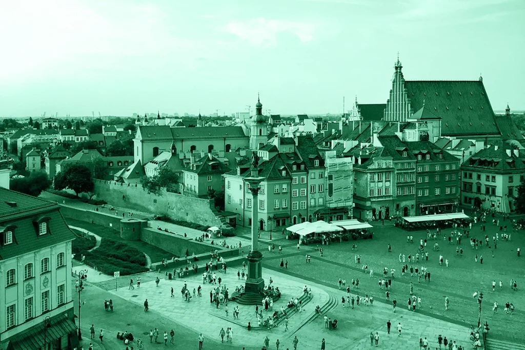 Panoramica di Varsavia, tra le dieci città più pericolose delle Polonia nel 2025