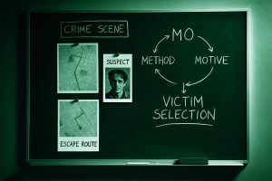 Grafico di investigazione creato per analizzare il modus operandi di un crimine.