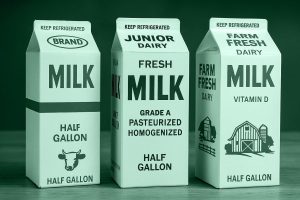 Busta di latte che simboleggiano i cartoni del latte sui quali venivano stampate foto di bambini scomparsi negli USA degli anni '80.